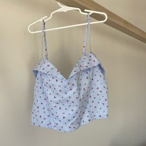 Croptop Medium stripes and roses